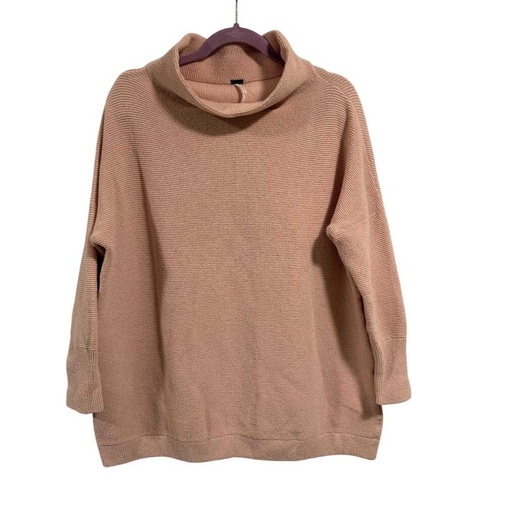 Free People Ottoman Slouchy Peach‎ Oversized Tunic Sweater Size S